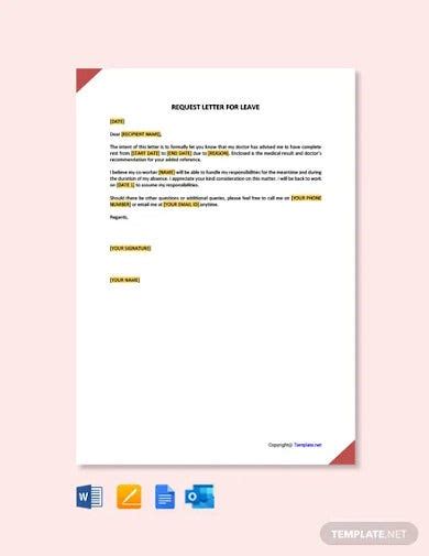 request letter templates  leave  docs pages google docs
