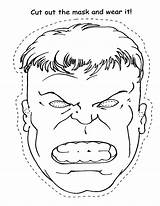 Hulk Mask Coloring Pages Printable Superhero Visit Birthday Face sketch template