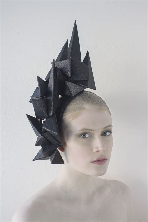 wearable art paper art origami fashion geometric headpiece
