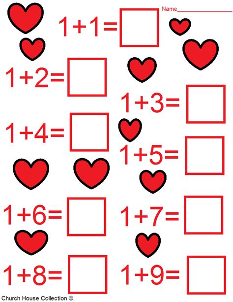 valentines day math worksheets  kids
