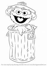 Oscar Grouch Sesame Drawingtutorials101 Muppets Clipartart Sesamstraße sketch template