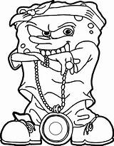 Spongebob Gangster Coloring Pages Cartoon Bubakids Thousand Regards Photographs Line sketch template