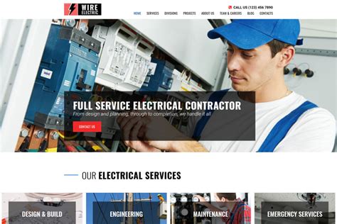 electrical company website template  contractors motocms