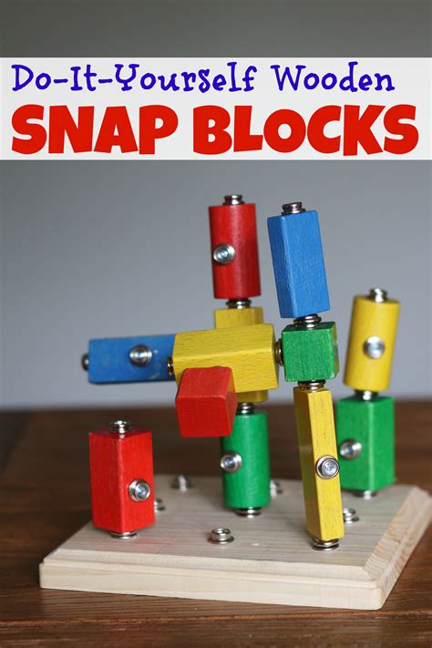 diy wooden snap blocks perfect  improving fine motor skills