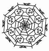 Mandala Coloring Halloween Spider Kids Preschoolactivities sketch template