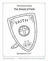 Faith Shield Coloring Bible Pages Kids God Armor Children Lesson Breastplate Simple Printable Activity Activities Righteousness School Sunday Ephesians Choose sketch template
