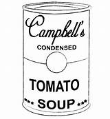 Campbells Colorier Boite Soupe Getdrawings Choisir Tomate Warhol sketch template