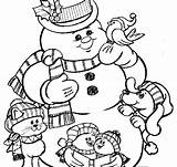 Coloring Snowman Pages Coloring4free Kindergarten Getcolorings Animals Print Color Printable sketch template