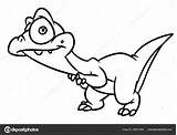 Raptor Dinosaur Coloring Eyes Little Big Stock Isolated Character Animal Illustration Cartoon Pages Depositphotos sketch template