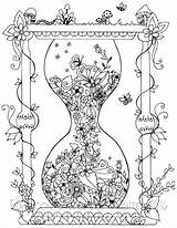 Coloring Pages Hourglass Adult Printable Digital Adults Colouring Sheets Visit Drawing Drawings Instant Cool Choose Board sketch template