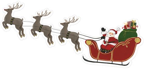santa sleigh  reindeer print cut file snap click supply