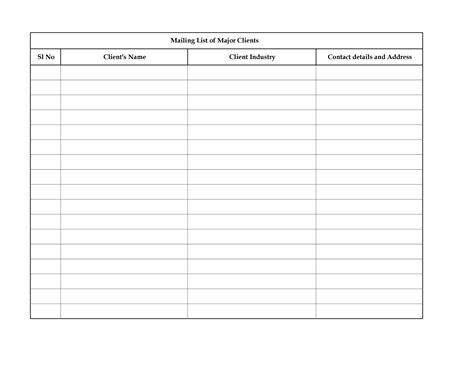 excel mailing list template excel templates