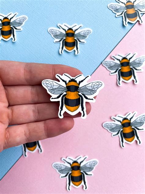 mini bumble bee sticker cute bee sticker save  bees etsy