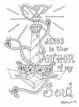 Hebrews Coloring Anchor Pages Jesus Bible Soul Colouring Verse Adult Etsy Template Choose Board Sold sketch template