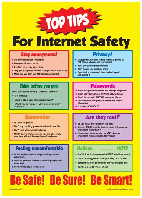 top tips  internet safety posters loggerhead publishing