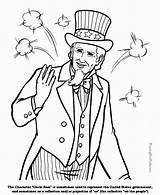 Coloring Pages Patriotic July 4th Uncle Sam Symbols Independence Fourth American Printable Sheets Printables Color Print Usa Go Flag Printing sketch template