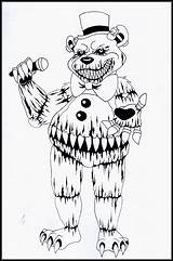 Nightmare Coloring Pages Nights Five Puppet Fredbear Freddys Naf Freddies Drawing Getdrawings Template sketch template
