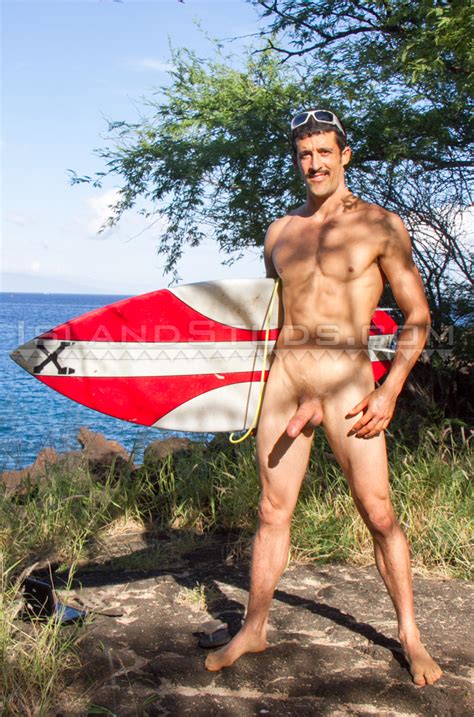 horny hugo hung italian new york surfer rides waves and jerks on a public beach in hawaii