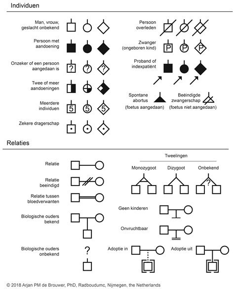 stamboom en symbolen huisarts en genetica