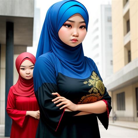 ai art generator aus text two indonesian hijab women with massive tits
