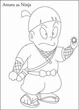 Ninja Amara Coloring Kids Print Hattori Pages Pdf Open  sketch template