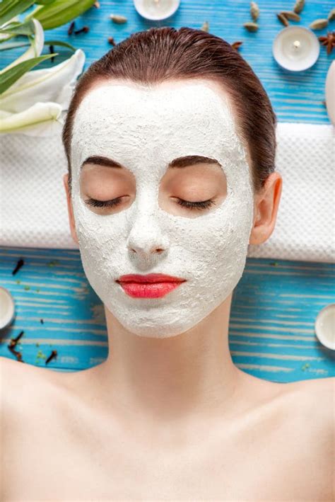 woman  spa mask stock photo image  care green