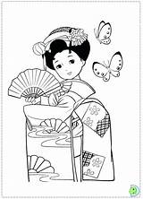 Coloring Pages Geisha Getdrawings Girl sketch template