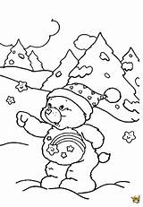 Ourson Christmas Sous Neige Coloriage sketch template