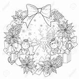 Coloring Christmas Pages Wreath Adult Wreaths Mandalas Print Von Natal Book Fotolia Choose Drawing Board Sie Exquisite Decorations Line Printable sketch template