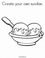 Coloring Sundae Own Create Cream Ice Scoops sketch template