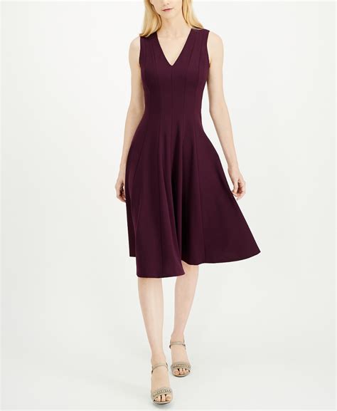 Calvin Klein Fit And Flare Midi Dress And Reviews Dresses Women Macy