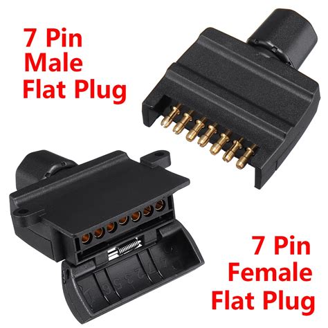pin flat male pin plug flat female trailer connector adapter boat car socket  cables