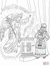 Coloring Zechariah Angel Pages John Visits Bible Jesus Kids Baptist Story Elizabeth Colouring Book Clipart Crafts Printable Christmas Supercoloring Craft sketch template