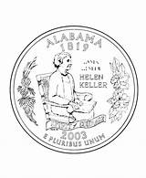 Coloring Keller Helen Alabama Quarter State Pages Women History Chibi Coin Famous Printables Printable Kids Print States Month Go Usa sketch template
