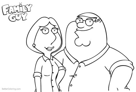 family guy coloring pages peter  lois  printable coloring pages