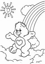 Coloring Care Pages Bears Rainbow Sliding Sunny Color sketch template