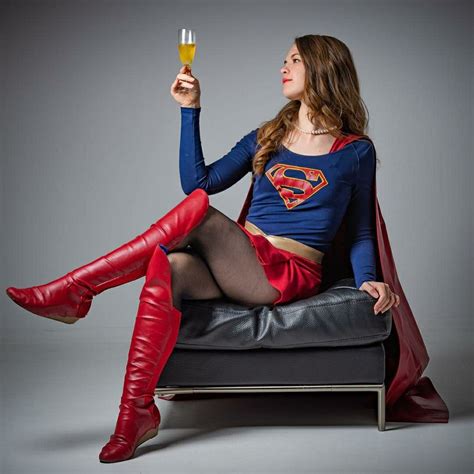 Supergirl 1984 Classic Tv Costume Cosplay Sitting And Drink Supergirl