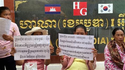 cambodian garment workers protest factory shut downs demand