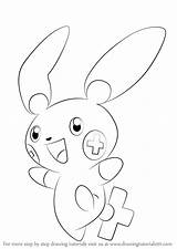 Plusle Minun Pikachu sketch template