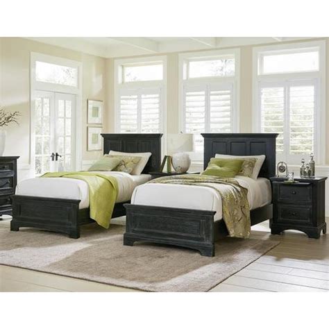 osp home furnishings farmhouse basics rustic black twin bedroom set at