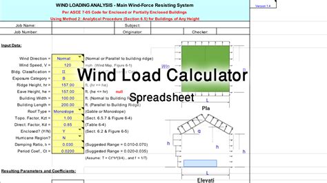 wind load calculator excel spreadsheet  downlaod civil draw