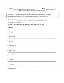 prepositions worksheets writing  prepositional phrase worksheet
