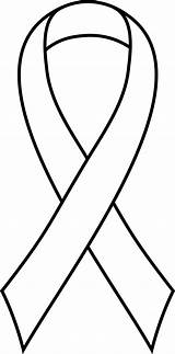 Ribbon Awareness Clipart Transparent Clip Cancer Background Simple Library Coloring Outlined Lung sketch template