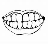 Bouche Dents Coloriage Colorier Coloritou sketch template