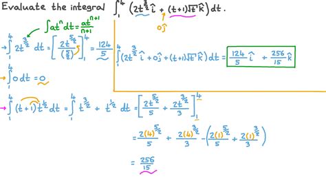 question video evaluating  definite integral   vector valued function nagwa