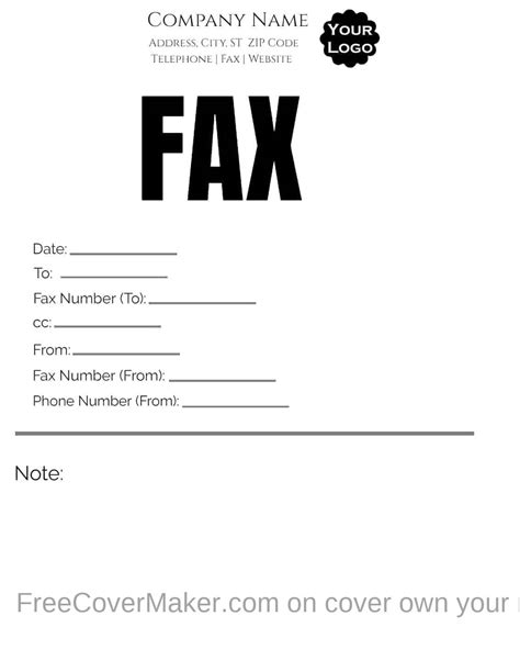 fax cover sheet customize   print