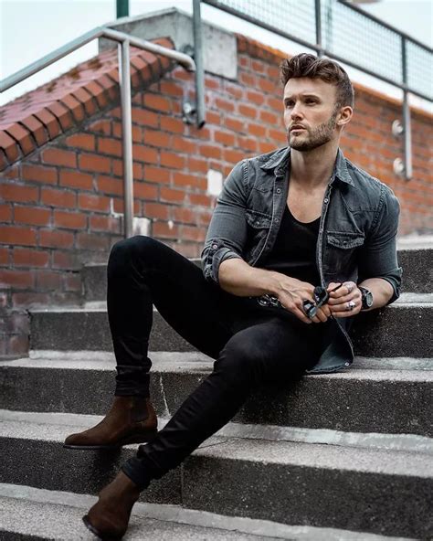 mens style  ways  wear black jeans  black shirt moda