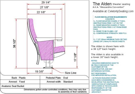 alden theater seating specification page auditorium