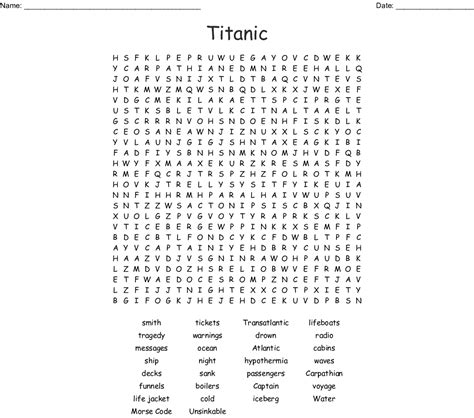 Titanic Word Search Wordmint Word Search Printable