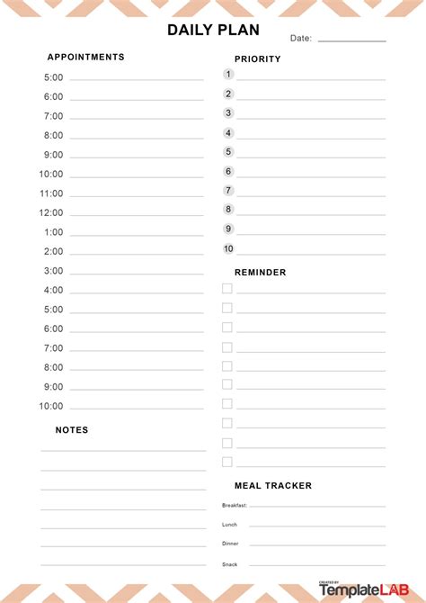 printable daily planner templates   wordexcelpdf
